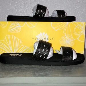Yellow Box Black Sandals